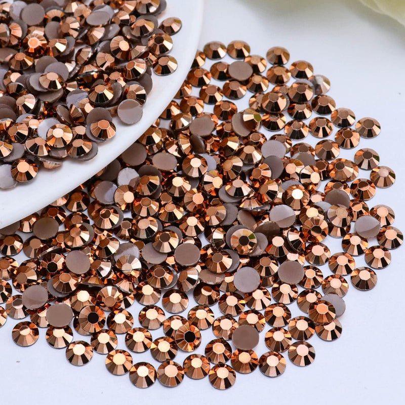 Briskbloom 2000PCS 5mm Resin Flatback Rhinestone BrownCoffee Flatback Jelly Rhinestones for Crafts Mugs Bottles Tumblers Shoes Loose Bling Glitter Diamond Resin Jelly AB Stone