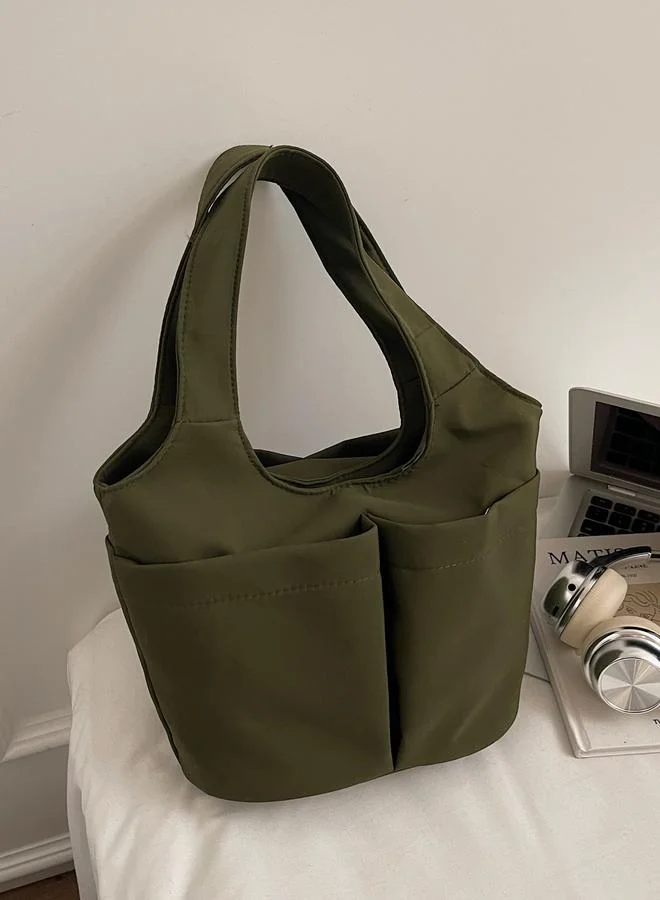 Take Two Teal Shoulder Bag with Button Closure