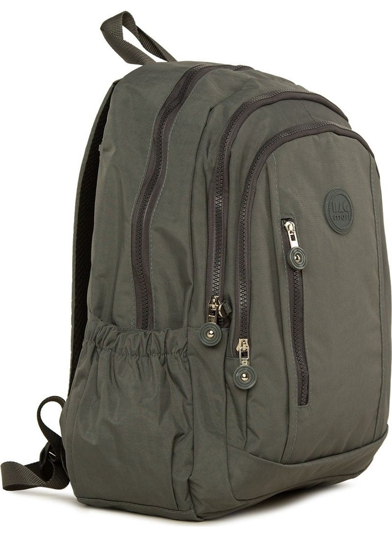 Bagmori Gray Multi-Zipper Multi-Pocket Large Backpack  - Image 2