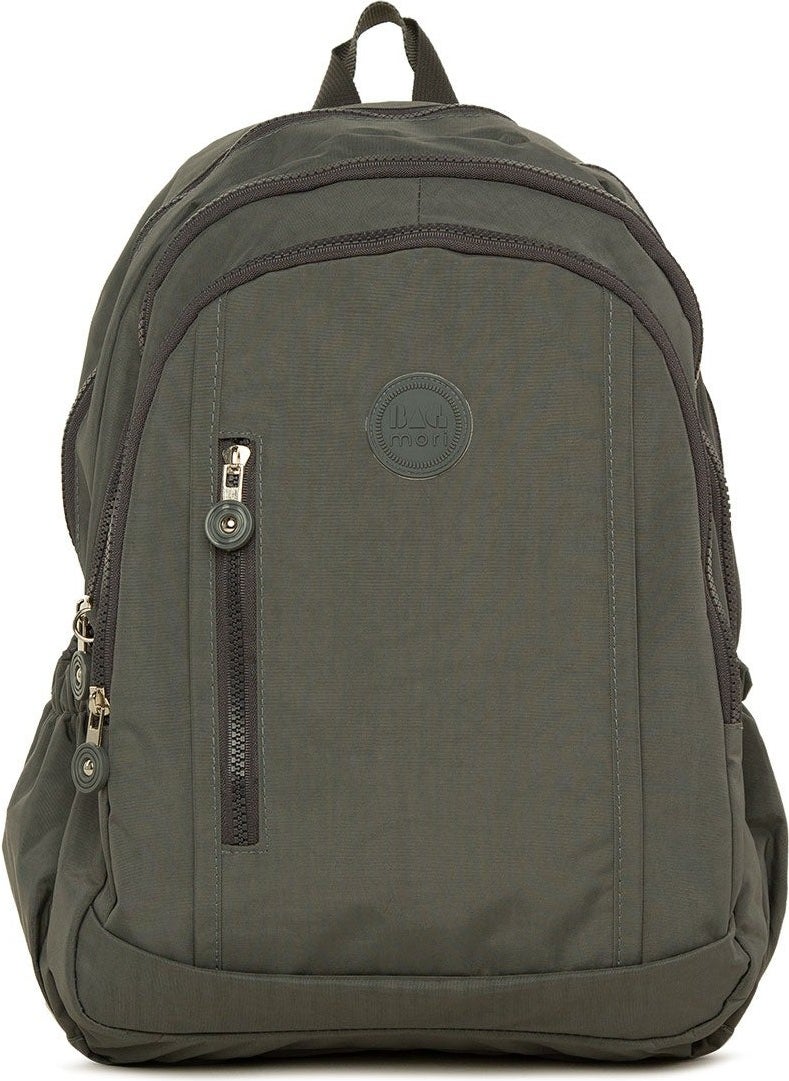 Bagmori Gray Multi-Zipper Multi-Pocket Large Backpack  - Image 1