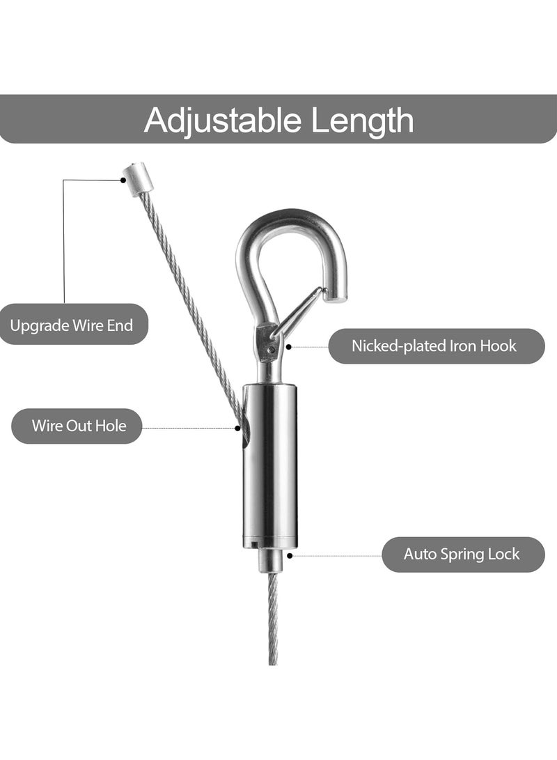 Oasisgalore 2Pcs Adjustable Heavy Duty Picture Hanging Kit, 6.6FT Stainless Steel Wire Rope, Supports Up to 100lbs  - Image 3