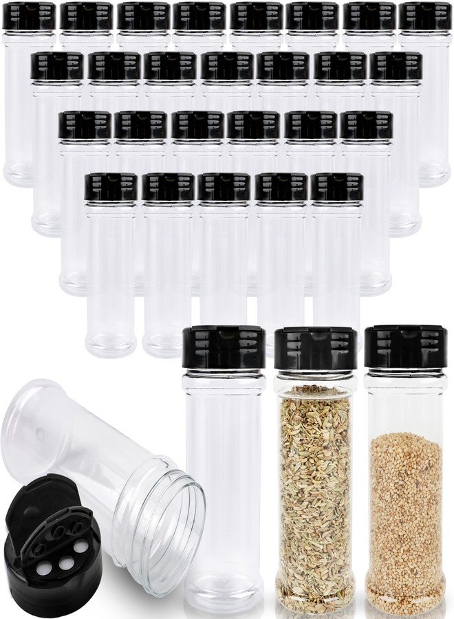 Conagel 30 Pcs 6 oz Plastic Spice Jars with Shaker Lids Clear Spice Bottles with Black Cap Empty Seasoning Containers for Kitchen Storing Seasoning Powders - Image 1