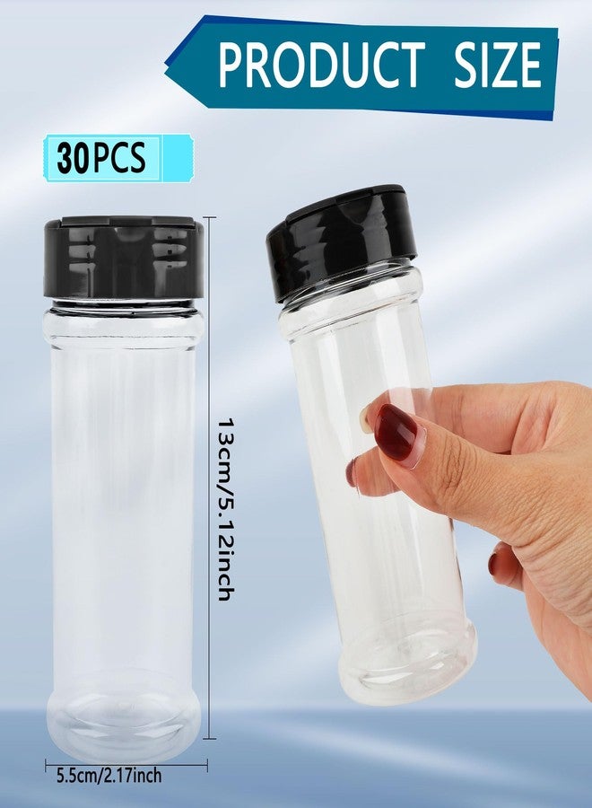 Conagel 30 Pcs 6 oz Plastic Spice Jars with Shaker Lids Clear Spice Bottles with Black Cap Empty Seasoning Containers for Kitchen Storing Seasoning Powders - Image 2