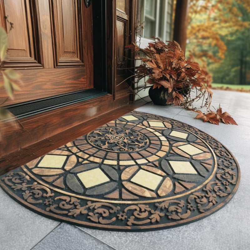 CHICHIC Entrance Door Mat Large 24 x 36 Inch Entry Way Doormat Front Door Rugs Outdoors Heavy Duty Welcome Mat Non Slip Rubber Back Low Profile for Garage, Patio, High Traffic Area, Coffee - Image 2