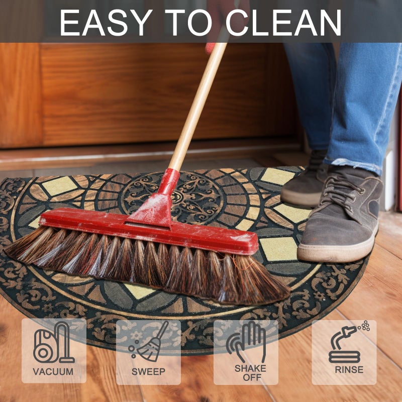 CHICHIC Entrance Door Mat Large 24 x 36 Inch Entry Way Doormat Front Door Rugs Outdoors Heavy Duty Welcome Mat Non Slip Rubber Back Low Profile for Garage, Patio, High Traffic Area, Coffee - Image 5