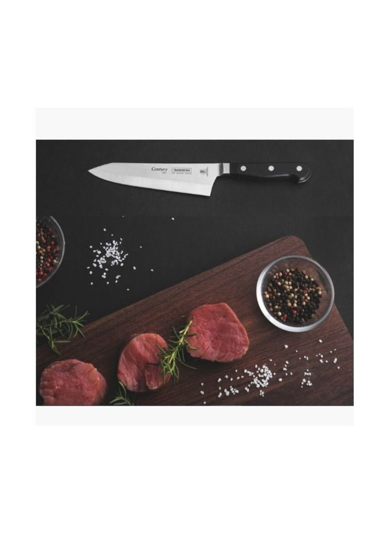TRAMONTINA Since 1911,Made in Brazil-  Century 7 Inches Cook Knife with Stainless Steel Blade and Black Polycarbonate Handle,  - Image 3
