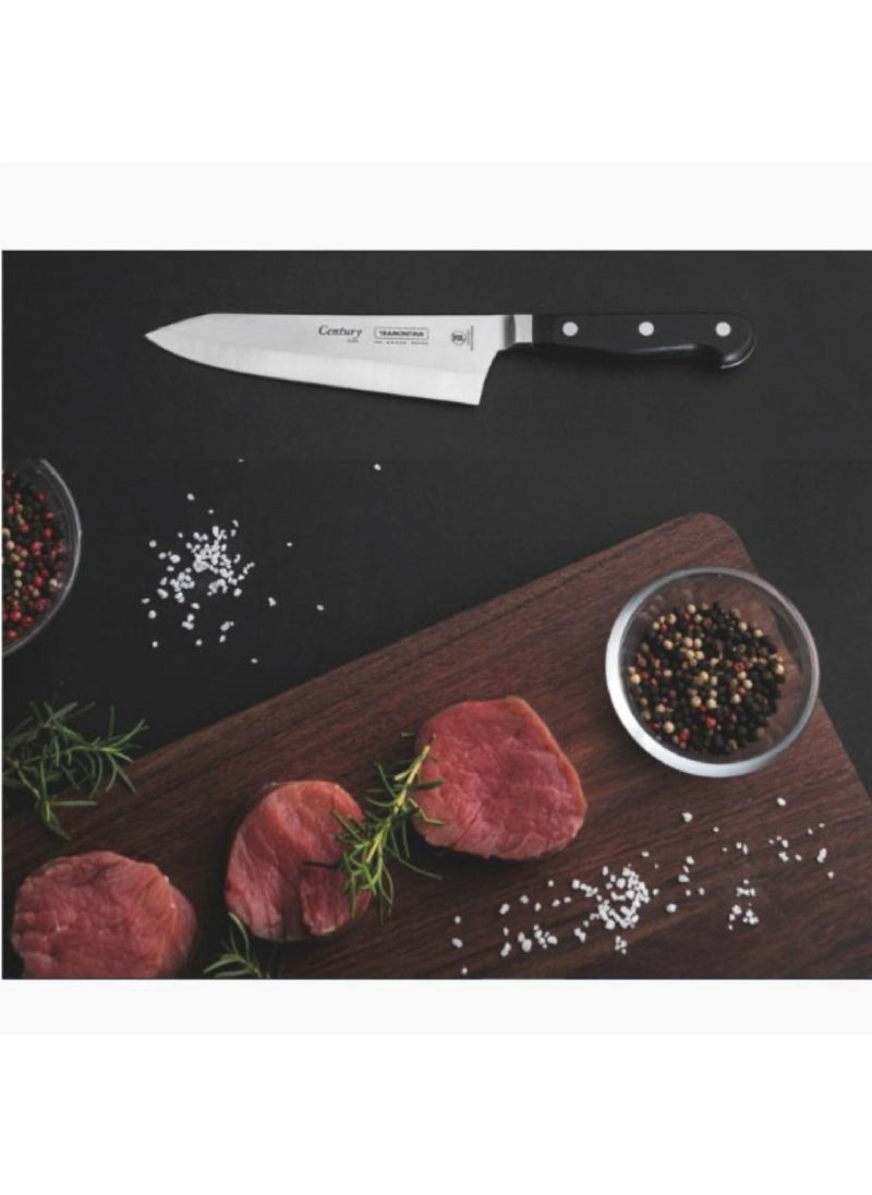 TRAMONTINA Since 1911,Made in Brazil-  Century 7 Inches Cook Knife with Stainless Steel Blade and Black Polycarbonate Handle,  - Image 1