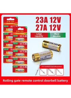 23a12v Remote Control Battery 27A12V Electric Garage Road Rolling Shutter Door Infrared Anti-theft Flasher Doorbell Remote-Standard Capacity:23a 12v [15 Capsules] Comes With Multi-function Screwdriver