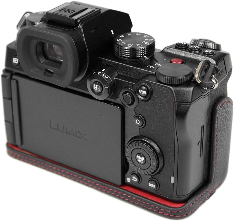 Rieibi Panasonic S5 Camera CaseHandmade Genuine Leather Half Camera Case Compatible with Panasonic Lumix DCS5 DCS5II DCS5IIXBlack - Image 4