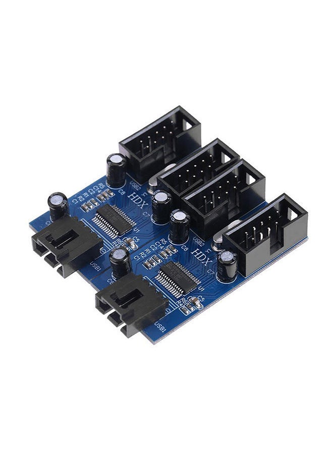 NIBEMINENT 9 Pin USB Header Male To 4 Female Extension Cable Card Desktop 2.0 HUB Black  - Image 3