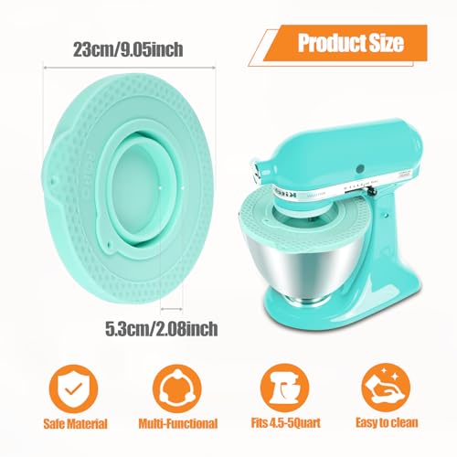 PQPO Silicone Mixers Bowl Cover Compatible with KitchenAid 4.5-5 Quart Tilt-Head Stand Mixers Bowl,with Collapsible Small Bowl(Green) - Image 5