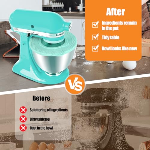 PQPO Silicone Mixers Bowl Cover Compatible with KitchenAid 4.5-5 Quart Tilt-Head Stand Mixers Bowl,with Collapsible Small Bowl(Green) - Image 2