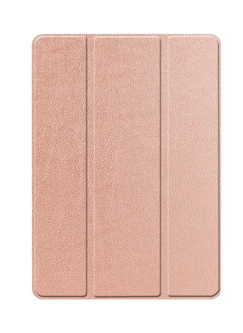 Custer Texture Horizontal Flip Smart TPU Leather Case With Sleep/Wake-up Function/Three-folding Holder And Pen Slot For Apple iPad 10.2 Rose Gold