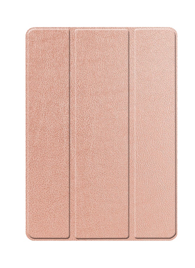 Custer Texture Horizontal Flip Smart TPU Leather Case With Sleep/Wake-up Function/Three-folding Holder And Pen Slot For Apple iPad 10.2 Rose Gold