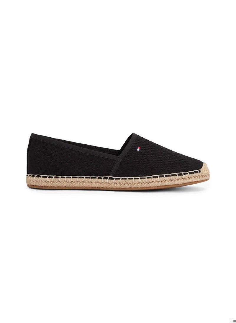 TOMMY HILFIGER - Women's Flag Embroidery Canvas Espadrilles - Cotton, Black - Image 1