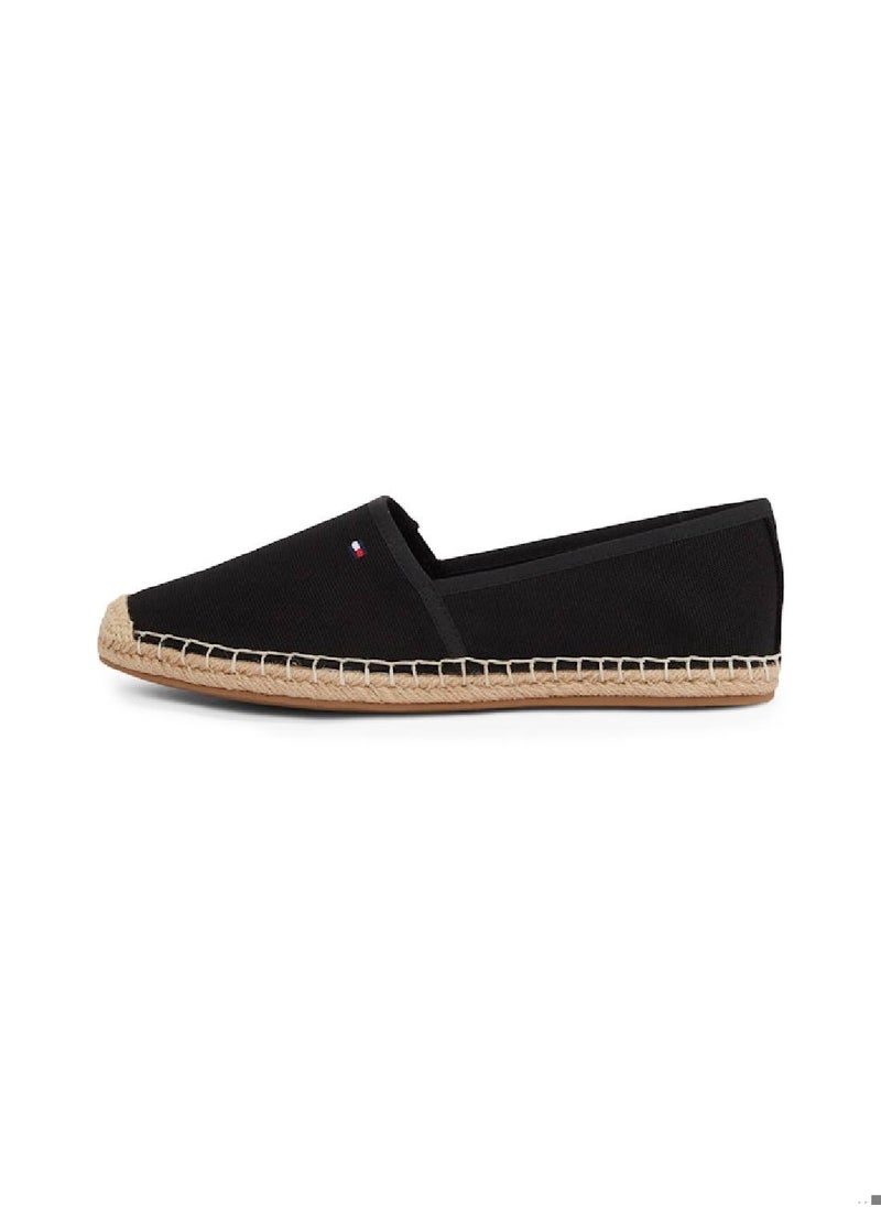 TOMMY HILFIGER - Women's Flag Embroidery Canvas Espadrilles - Cotton, Black - Image 1