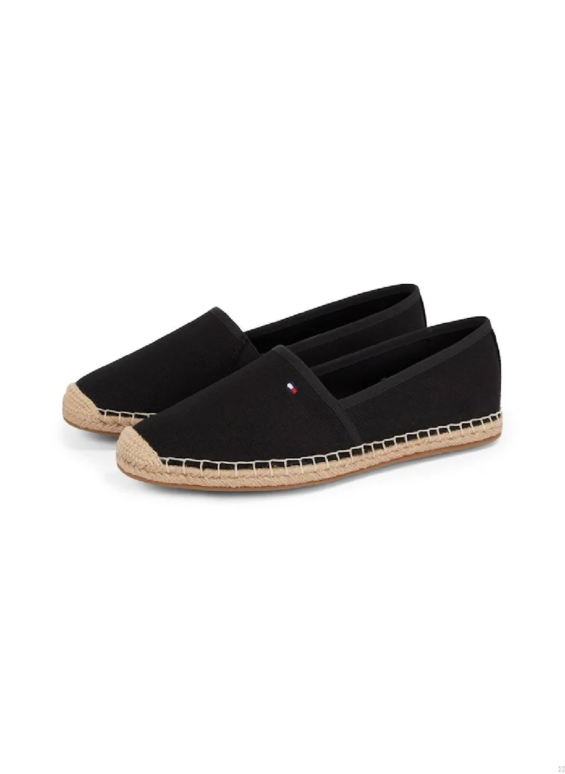 TOMMY HILFIGER Women's Flag Embroidery Canvas Espadrilles - Cotton, Black