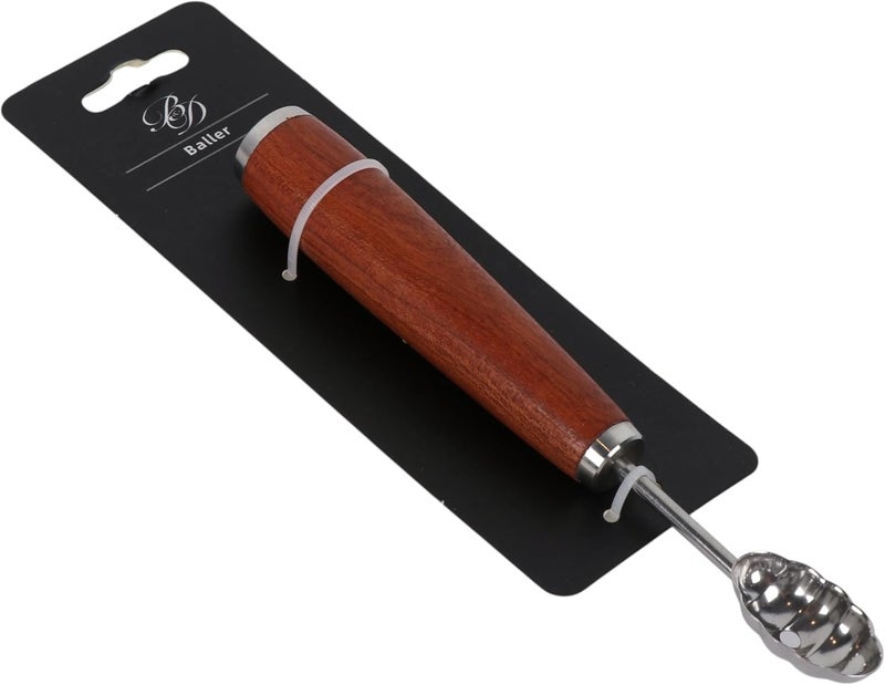 B&D BALLER Professional Wooden Meat Baller with Rosewood Handle and Stainless Steel Head - Image 1
