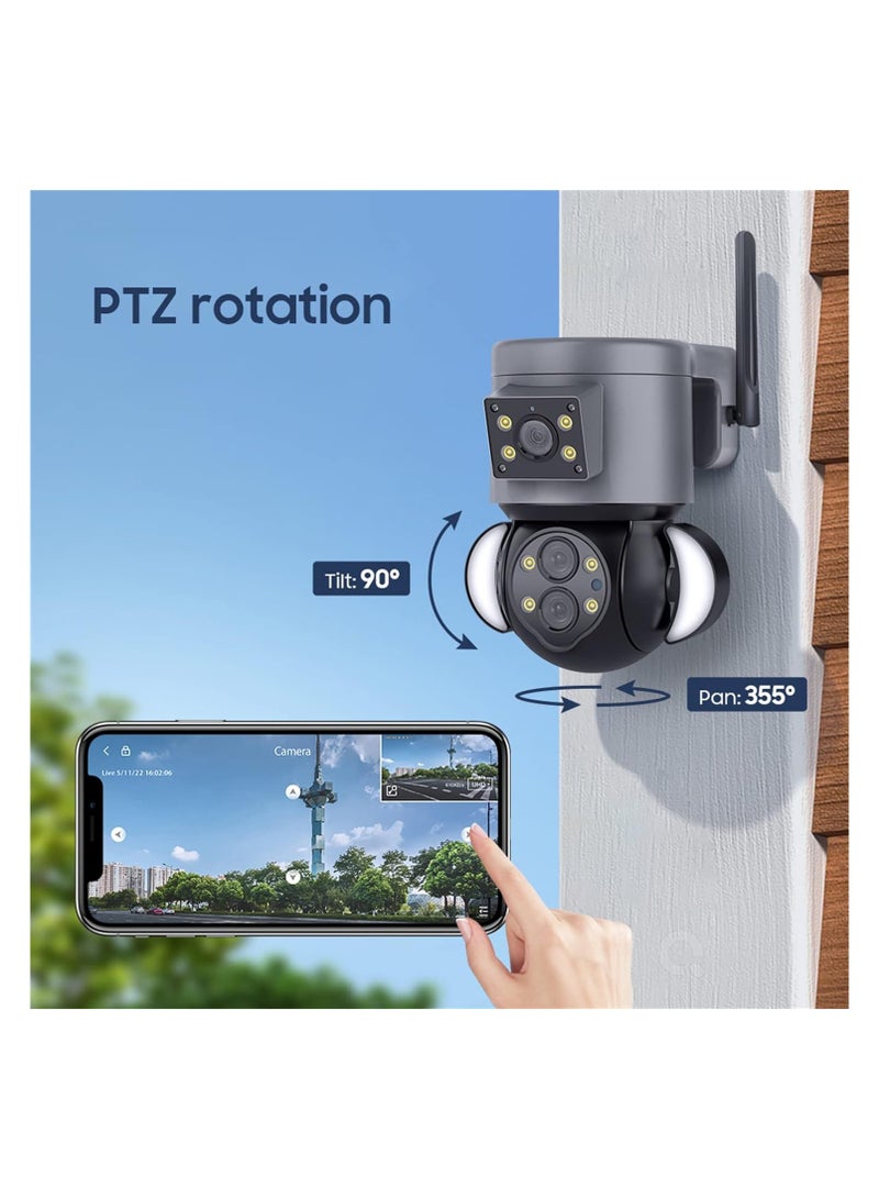 Zikra Security Camera Outdoor 4MP 10X Optical Zoom Dual-Lens Wifi Wireless Camera 360¬∞ Pan/Tilt/Zoom Security Camera System with Motion Tracking Two-Way Talk Siren Alarm Color Night Vision - Image 2