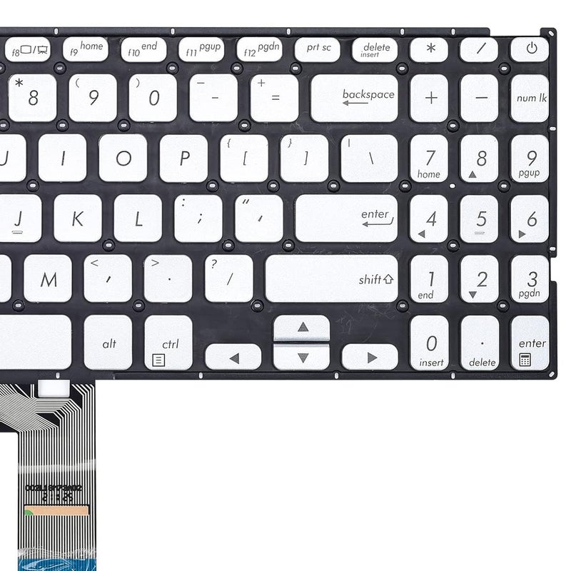 Wistar لوحة مفاتيح لابتوب أسوس فيفوبوك 15 F512 F512DA F512JA F512FA F512UA، سلسلة لابتوب فيفوبوك X512 X512FA X512DA X512UA تصميم فضي تخطيط أمريكي - Image 2