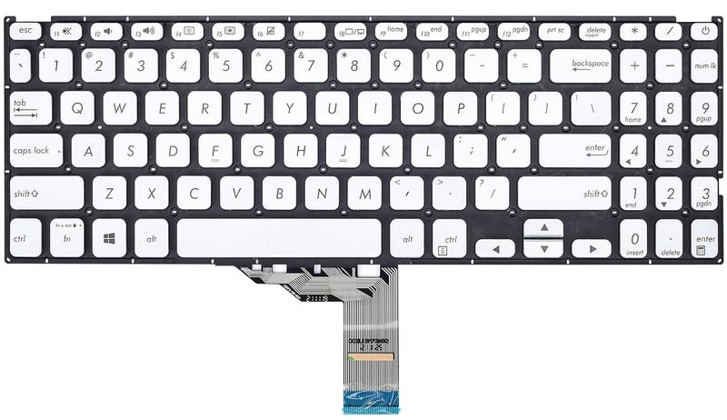 Wistar لوحة مفاتيح لابتوب أسوس فيفوبوك 15 F512 F512DA F512JA F512FA F512UA، سلسلة لابتوب فيفوبوك X512 X512FA X512DA X512UA تصميم فضي تخطيط أمريكي - Image 1