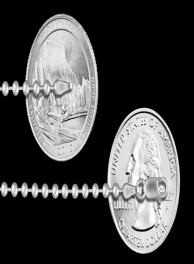 ساك سلفر سلسلة خرز كروية إيطالية من الفضة الإسترلينية عيار 925، قطر 3 مم، قلادة جديدة على شكل لوحة تعريف للكلاب، طولها 24 بوصة. - Image 2