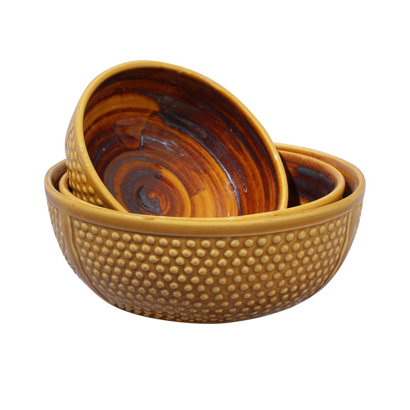 Miah Decor MDCF-26 Ceramic Stoneware Handcrafted Ergonomic Crafted Serving Bowls Subtle Brown Color, Microwave Safe, Freezer Safe, Dishware Safe Serveware Bowls - Image 4