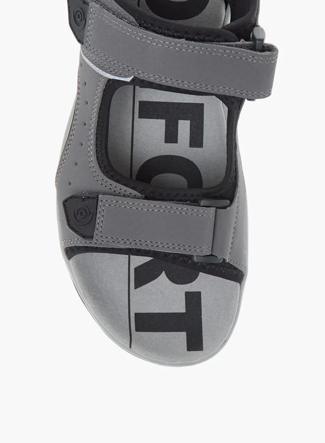 لو كونفورت Mens Printed Floaters With Hook And Loop Closure