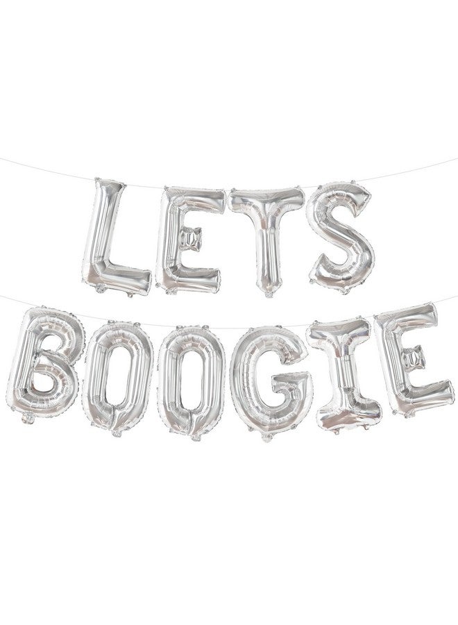 KATCHON Silver Lets Boogie Balloons 16 Inch Disco Party Balloons ; Lets Boogie Party Decorations ; 90S Party Supplies For Disco Party Decorations ; Disco Theme Party Decorations ; 70S Decorations - Image 1
