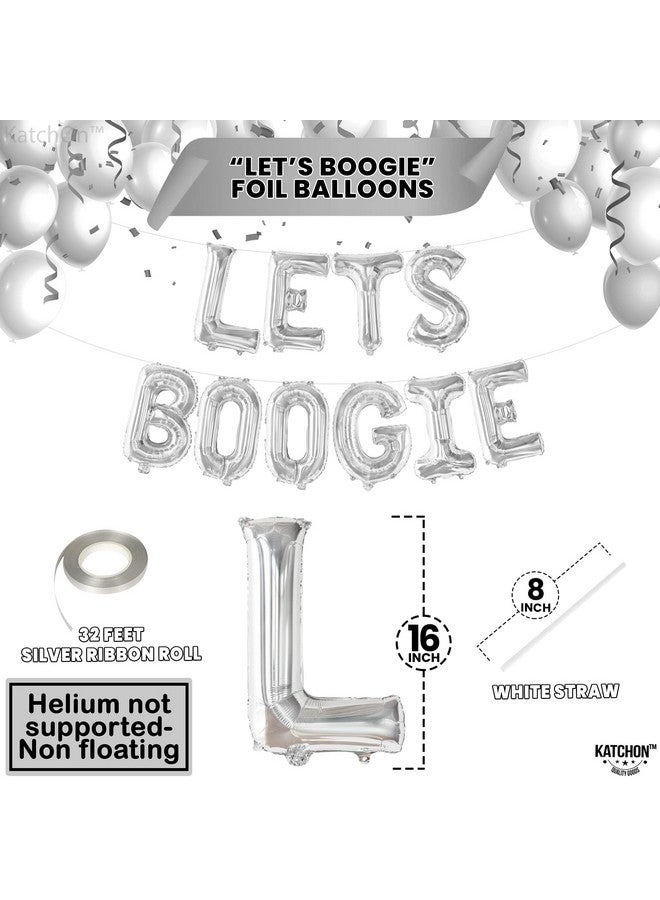 KATCHON Silver Lets Boogie Balloons 16 Inch Disco Party Balloons ; Lets Boogie Party Decorations ; 90S Party Supplies For Disco Party Decorations ; Disco Theme Party Decorations ; 70S Decorations - Image 5