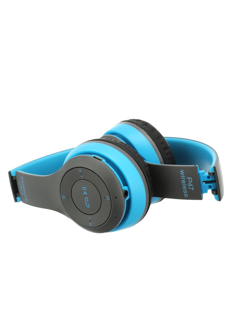 ي47 سماعه رأس بلوتوث P47 لاسلكيه فوق الراس مع تصميم صغير وخفيف للاستعمال اليومي مع بطاريه كبيره وازار تحكم , وصوت نقي وقوي عزل مناسب لأستماع الموسقي بشكل مريح - Image 4