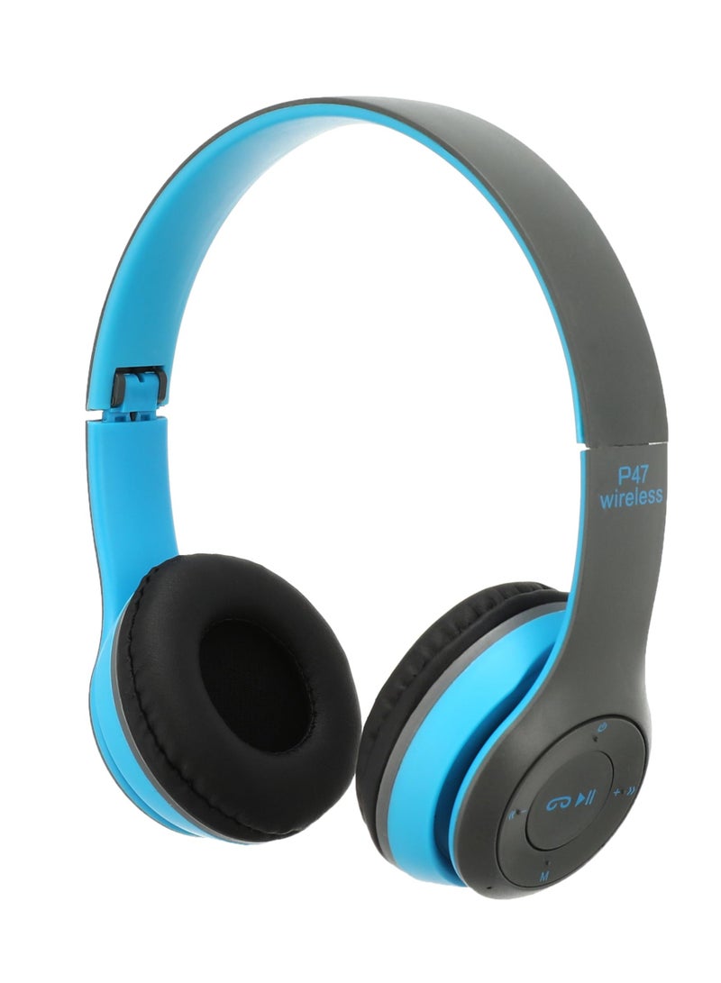 ي47 سماعه رأس بلوتوث P47 لاسلكيه فوق الراس مع تصميم صغير وخفيف للاستعمال اليومي مع بطاريه كبيره وازار تحكم , وصوت نقي وقوي عزل مناسب لأستماع الموسقي بشكل مريح - Image 3