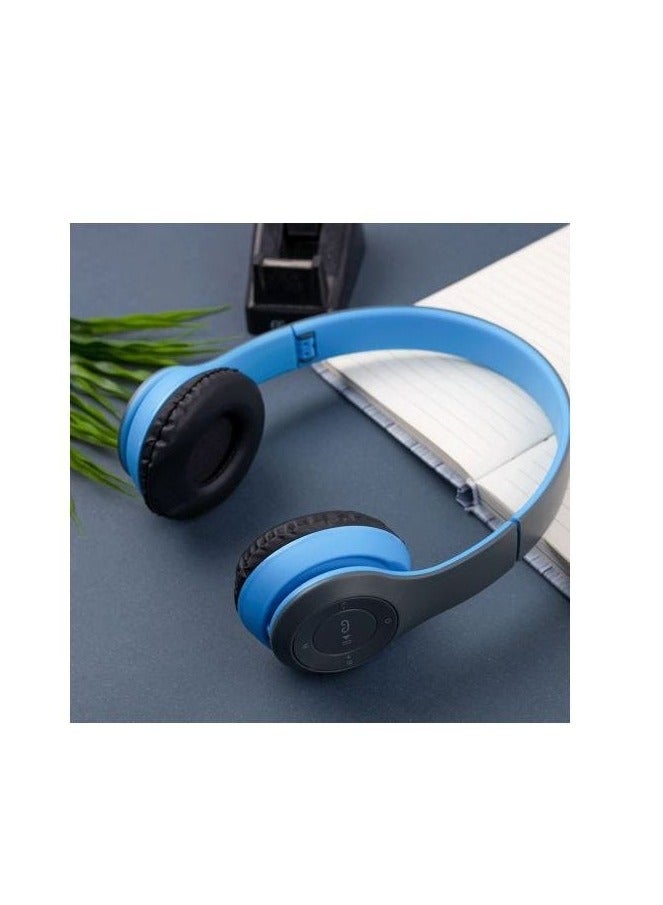 ي47 سماعه رأس بلوتوث P47 لاسلكيه فوق الراس مع تصميم صغير وخفيف للاستعمال اليومي مع بطاريه كبيره وازار تحكم , وصوت نقي وقوي عزل مناسب لأستماع الموسقي بشكل مريح - Image 5