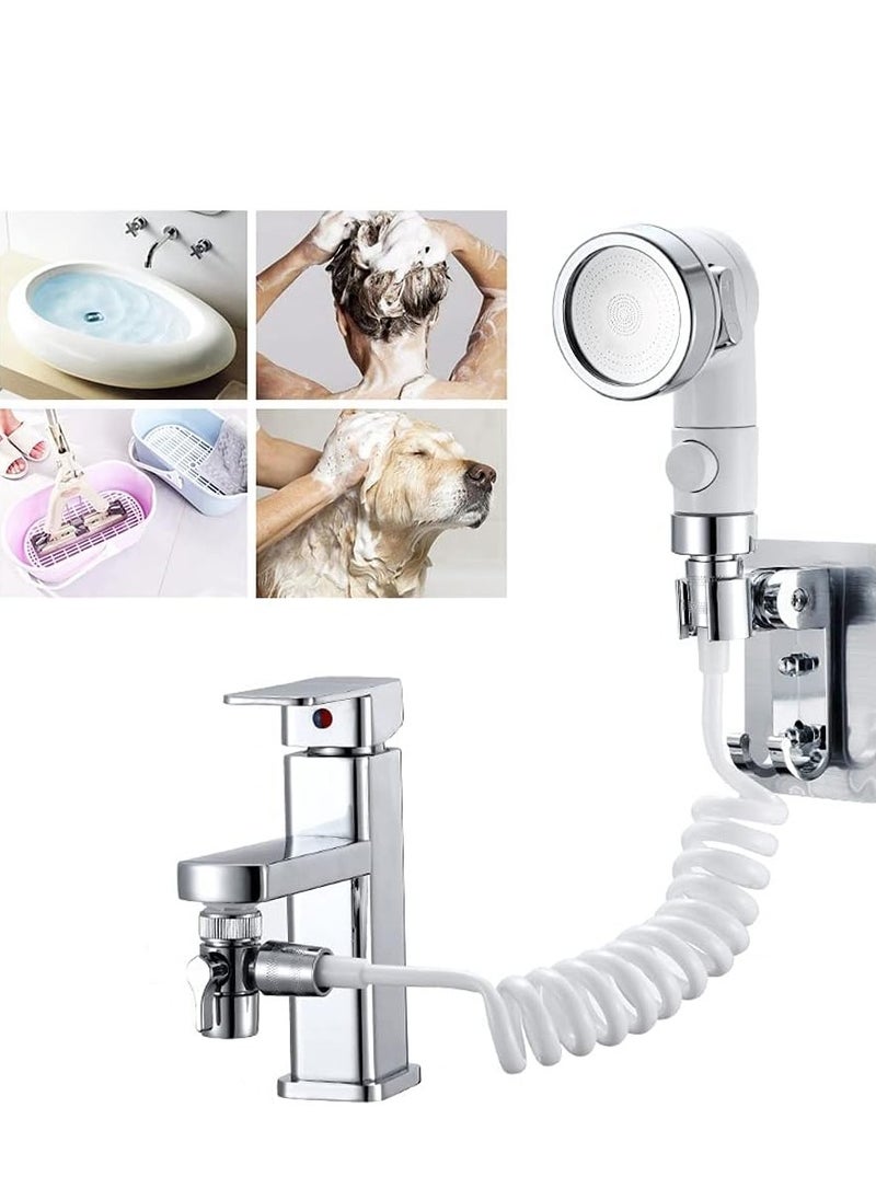 KASTWAVE Faucet Sprayer Hose Rinser Attachment, Faucet Diverter and Adapter for Kitchen Faucet Bathroom Laundry Room Bathtub Bathing Babies, Pets Washing Vegetables  - Image 1