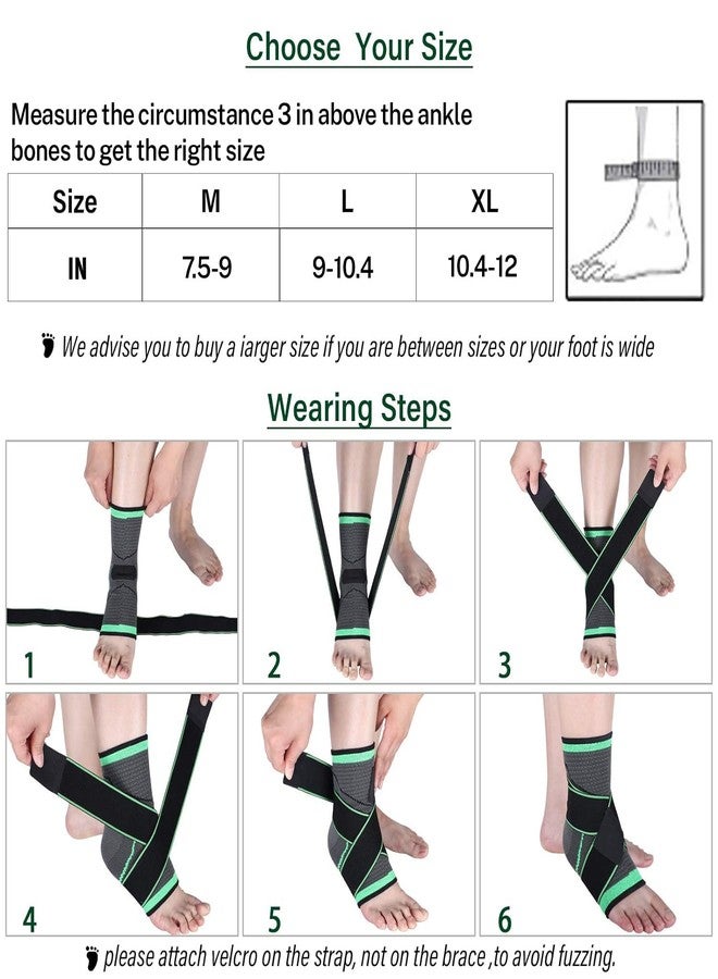 KHXXJCY Ankle Support Brace, Adjustable Compression Ankle Support, for Men Women Achilles Tendon Support and Plantar Fasciitis, Stabilize Ligaments, Eases Pain Swelling and Sprained Ankle Pain (Medium) - Image 2