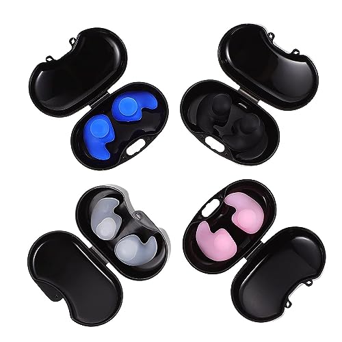 URBANMAC Professional Waterproof Silicone Swimming Earplugs for Adult Swimmers Children Diving Soft Ultra Comfy Ear Plug - Prevent Swimmer's Ear 4 Pair (Multicolored) - Image 1