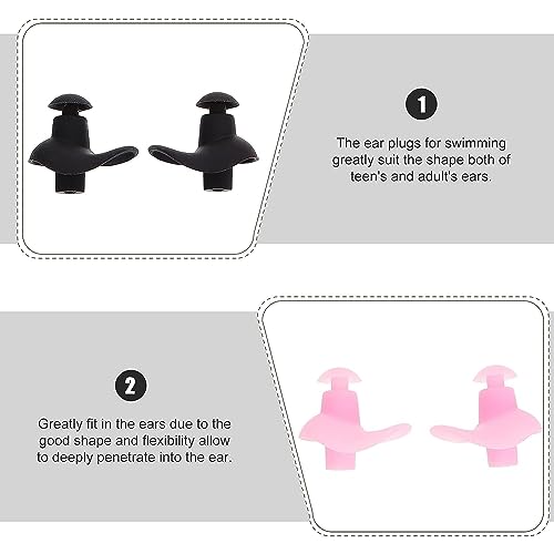 URBANMAC Professional Waterproof Silicone Swimming Earplugs for Adult Swimmers Children Diving Soft Ultra Comfy Ear Plug - Prevent Swimmer's Ear 4 Pair (Multicolored) - Image 3