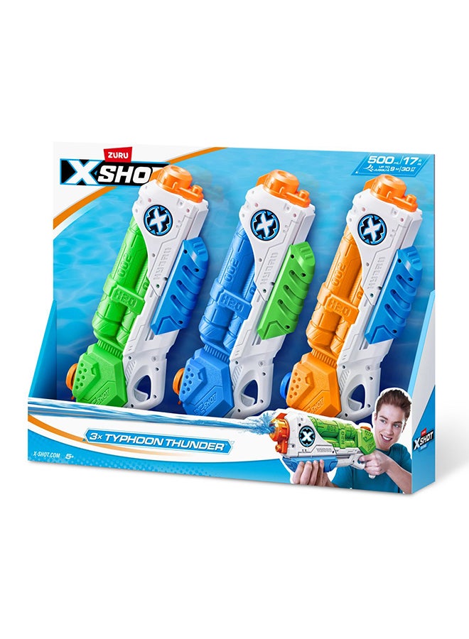 X-Shot Typhoon Thunder Medium Water Blaster (Pack of 3) - Image 1