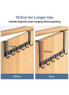 Y&D Door Hooks, Over Hanger with 6 44CM Aluminum Coat for Clothes, Towels, Bags, Keys  - Image 4