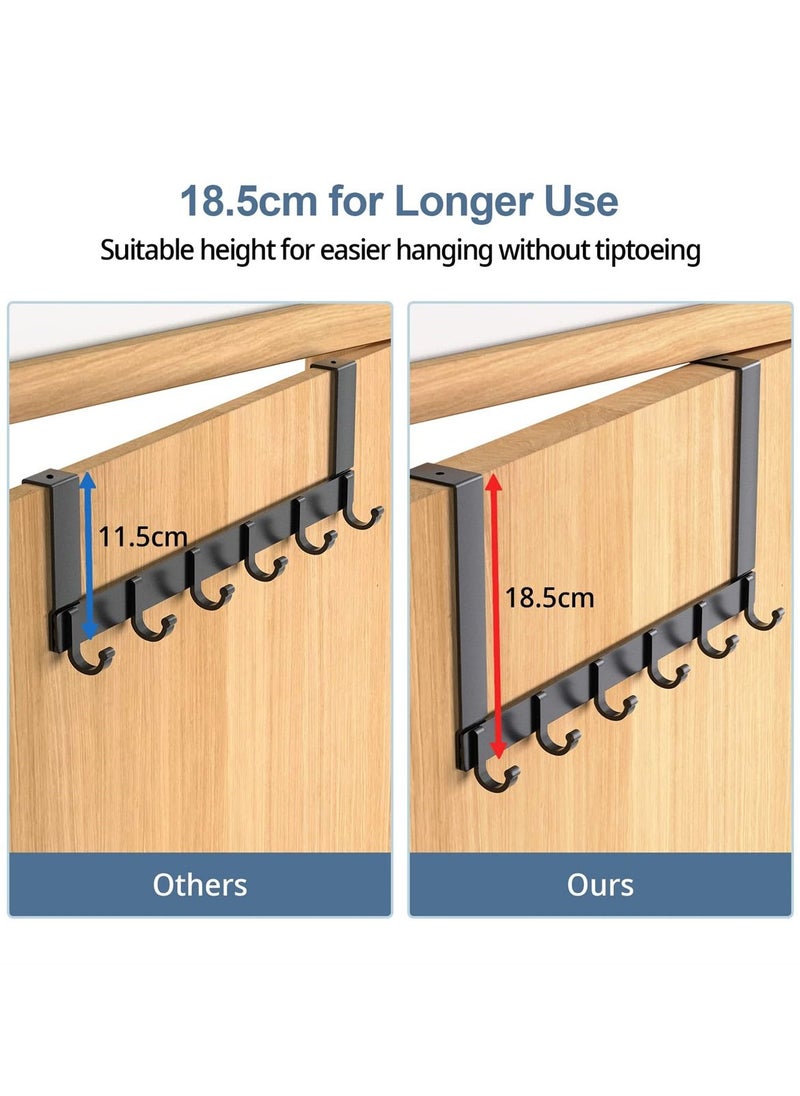 Y&D Door Hooks, Over Hanger with 6 44CM Aluminum Coat for Clothes, Towels, Bags, Keys  - Image 4