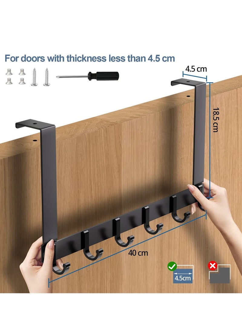 Y&D Door Hooks, Over Hanger with 6 44CM Aluminum Coat for Clothes, Towels, Bags, Keys  - Image 5