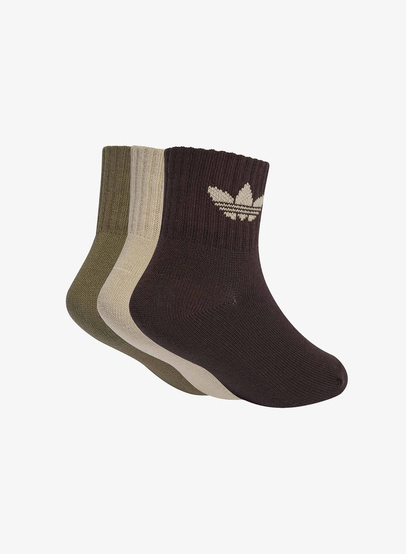 adidas Originals Kids 3 Pack Mid Ankle Sock - Image 2
