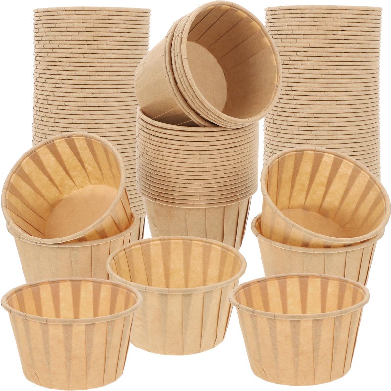 Wood Color Large Muffin Cups 150pcs High Temperature Resistant Non Toxic Baking Liners - Image 2