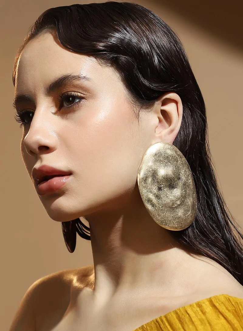 SOHI Women's The Dented Platecontemporary Drop Earrings