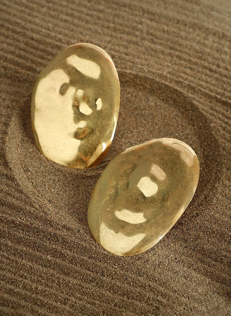 SOHI Women's The Dented Platecontemporary Drop Earrings