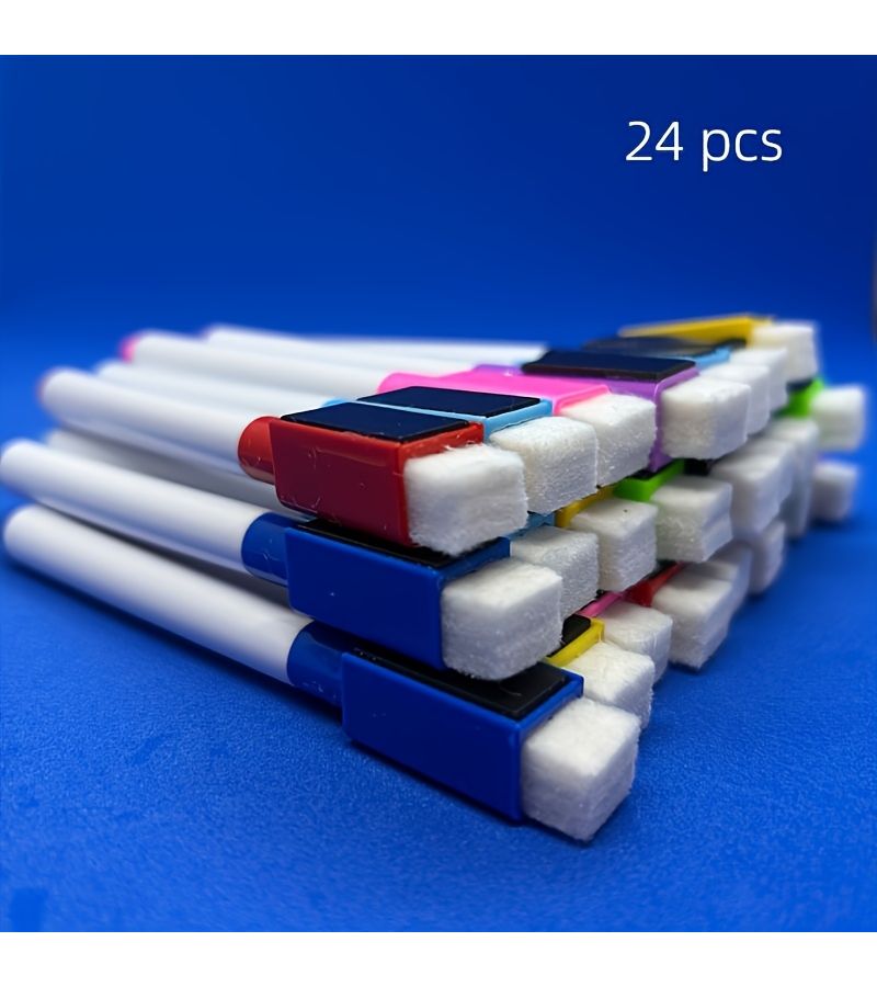 24 Pieces Fine Magnetic Dry Erase Markers Low Odor Washable Assorted Colors - Image 3