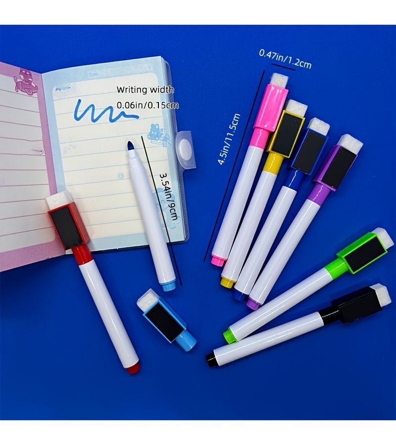 24 Pieces Fine Magnetic Dry Erase Markers Low Odor Washable Assorted Colors - Image 2