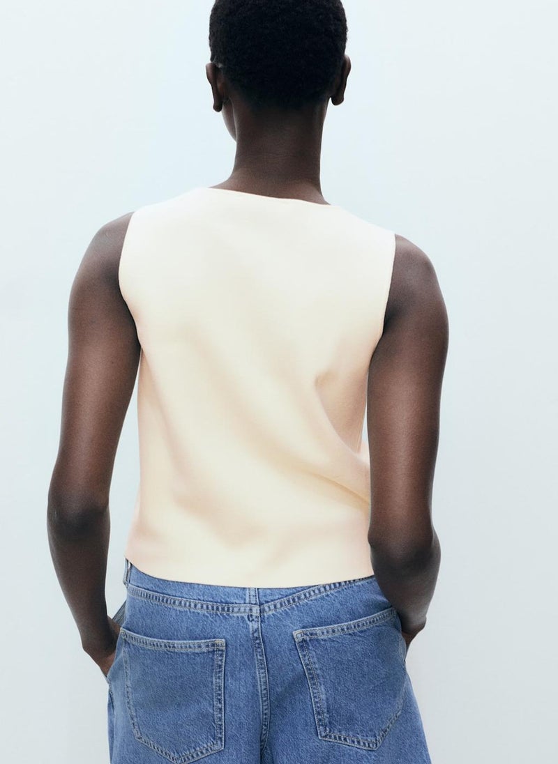MANGO Fine-Knit With Buttons Waistcoat  - Image 2