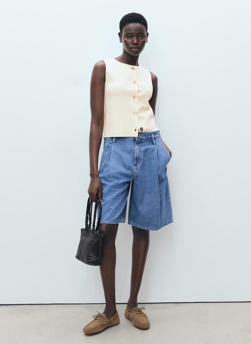 MANGO Fine-Knit With Buttons Waistcoat  - Image 4