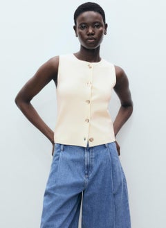 MANGO Fine-Knit With Buttons Waistcoat  - Image 1